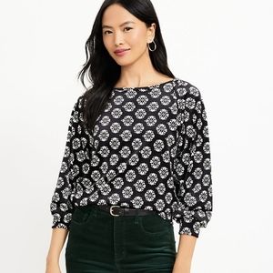 NWOT Loft Geo Velour Sweatshirt Large